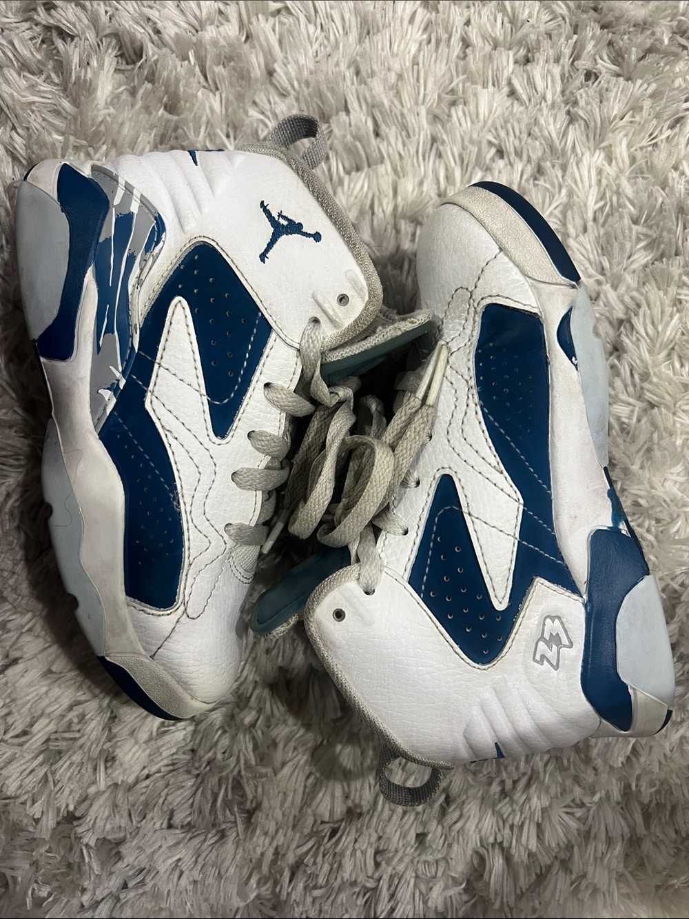 Jordan Kids' Sneakers in White and Navy Blue